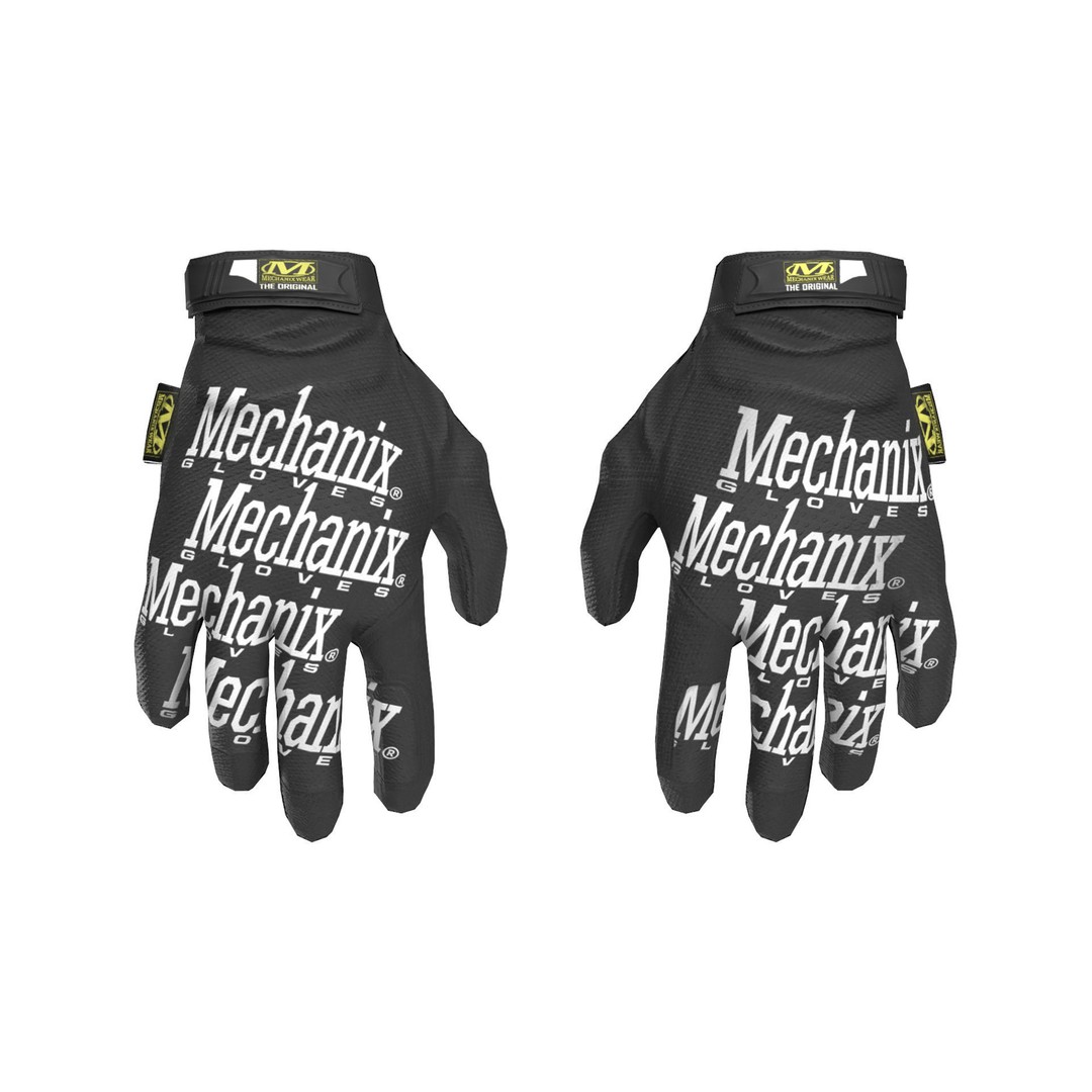 Military Mechanix Gloves 3D Model – Low Poly Game Ready Asset, FBX, OBJ - View 4