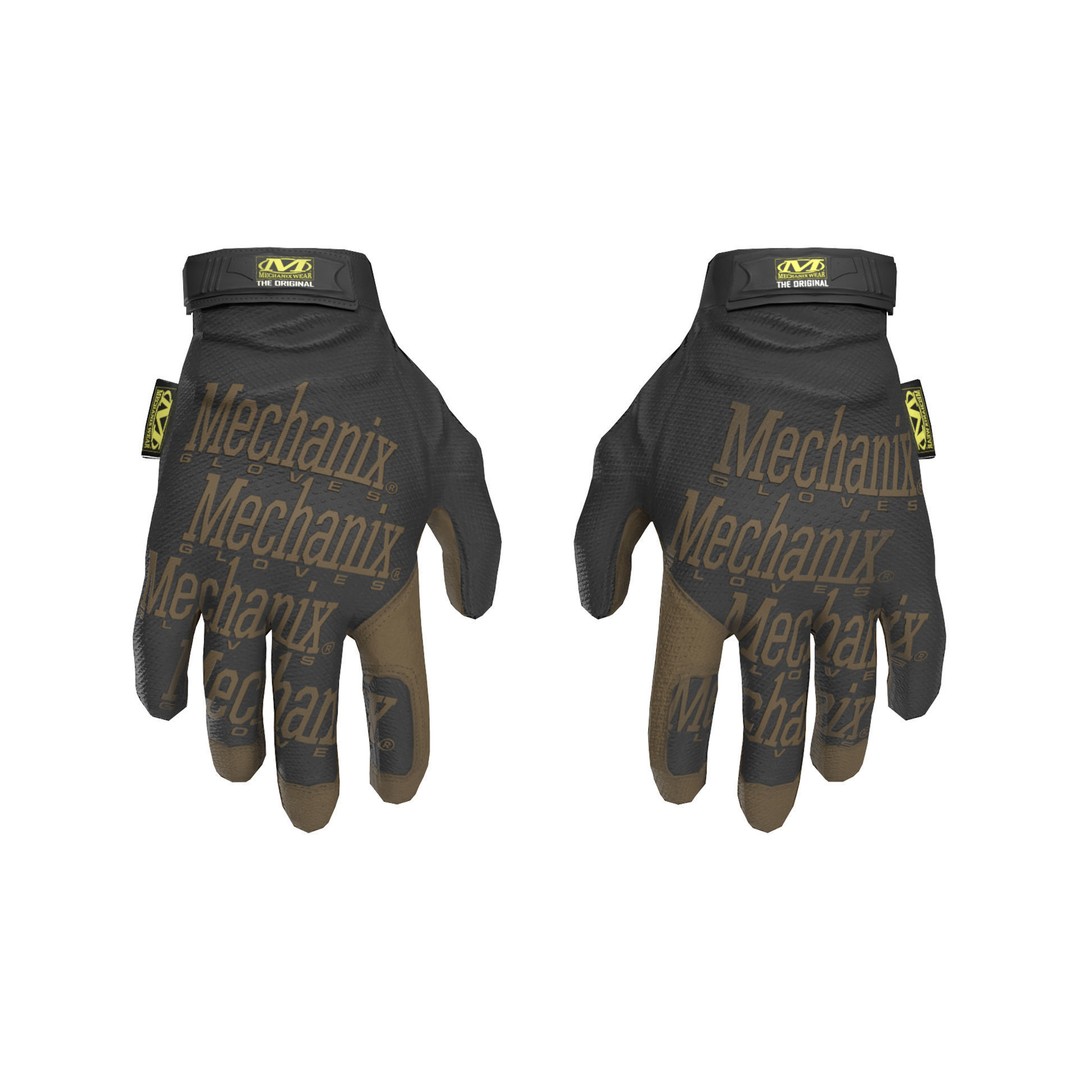 Military Mechanix Gloves 3D Model – Low Poly Game Ready Asset, FBX, OBJ - View 5