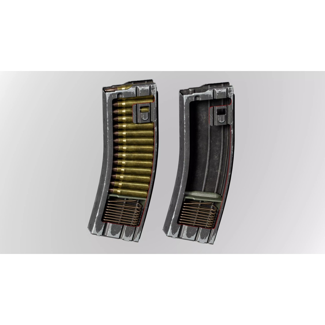 AR15 M4A1 Modular Magazine 3D Model – Low Poly Game Asset, FBX - View 10