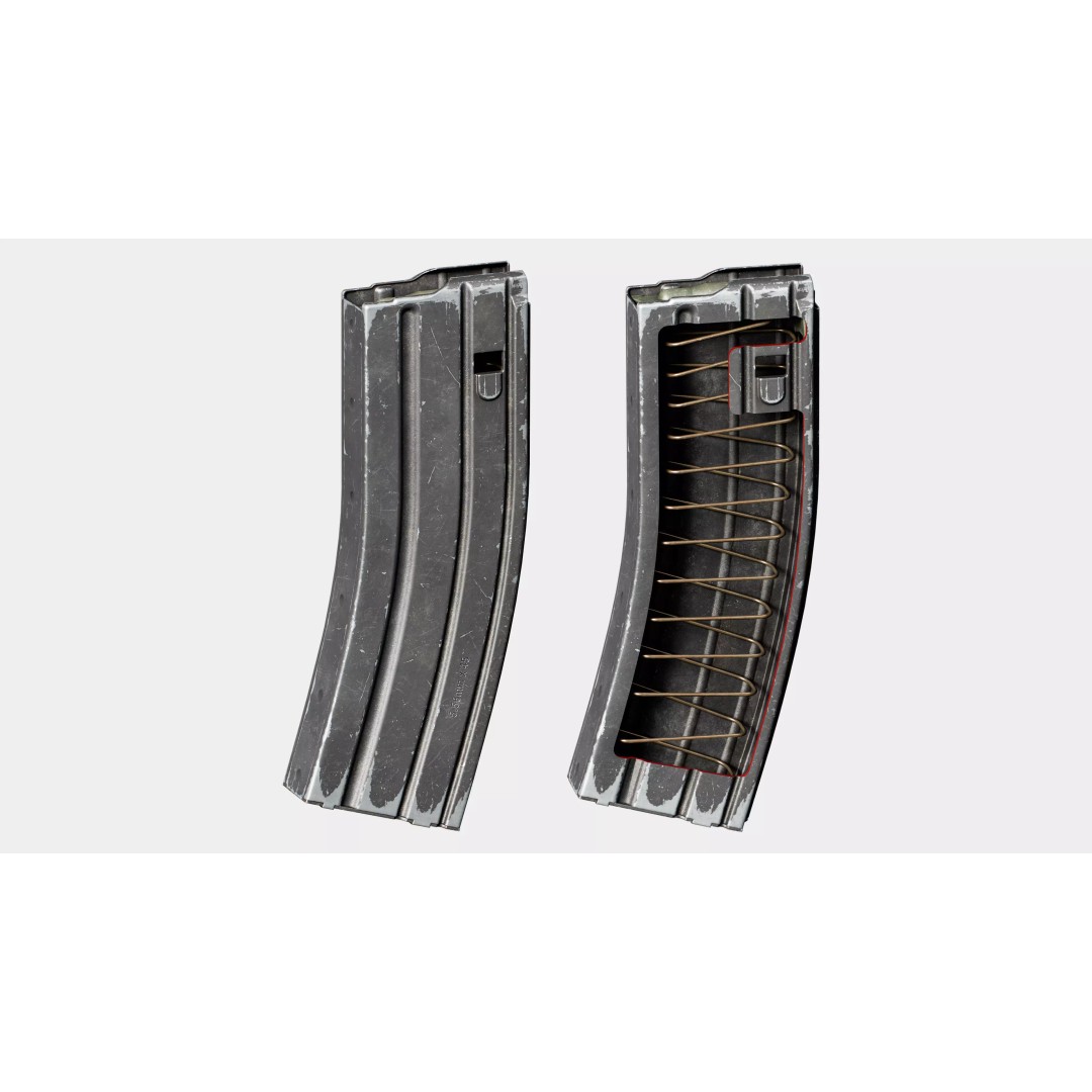AR15 M4A1 Modular Magazine 3D Model – Low Poly Game Asset, FBX - View 2
