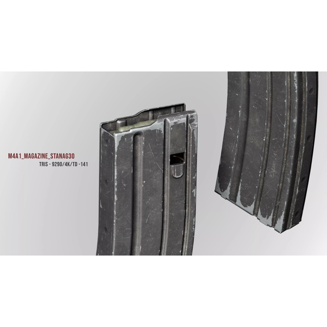 AR15 M4A1 Modular Magazine 3D Model – Low Poly Game Asset, FBX - View 5