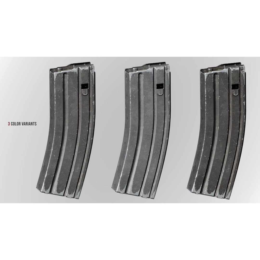 AR15 M4A1 Modular Magazine 3D Model – Low Poly Game Asset, FBX - View 8