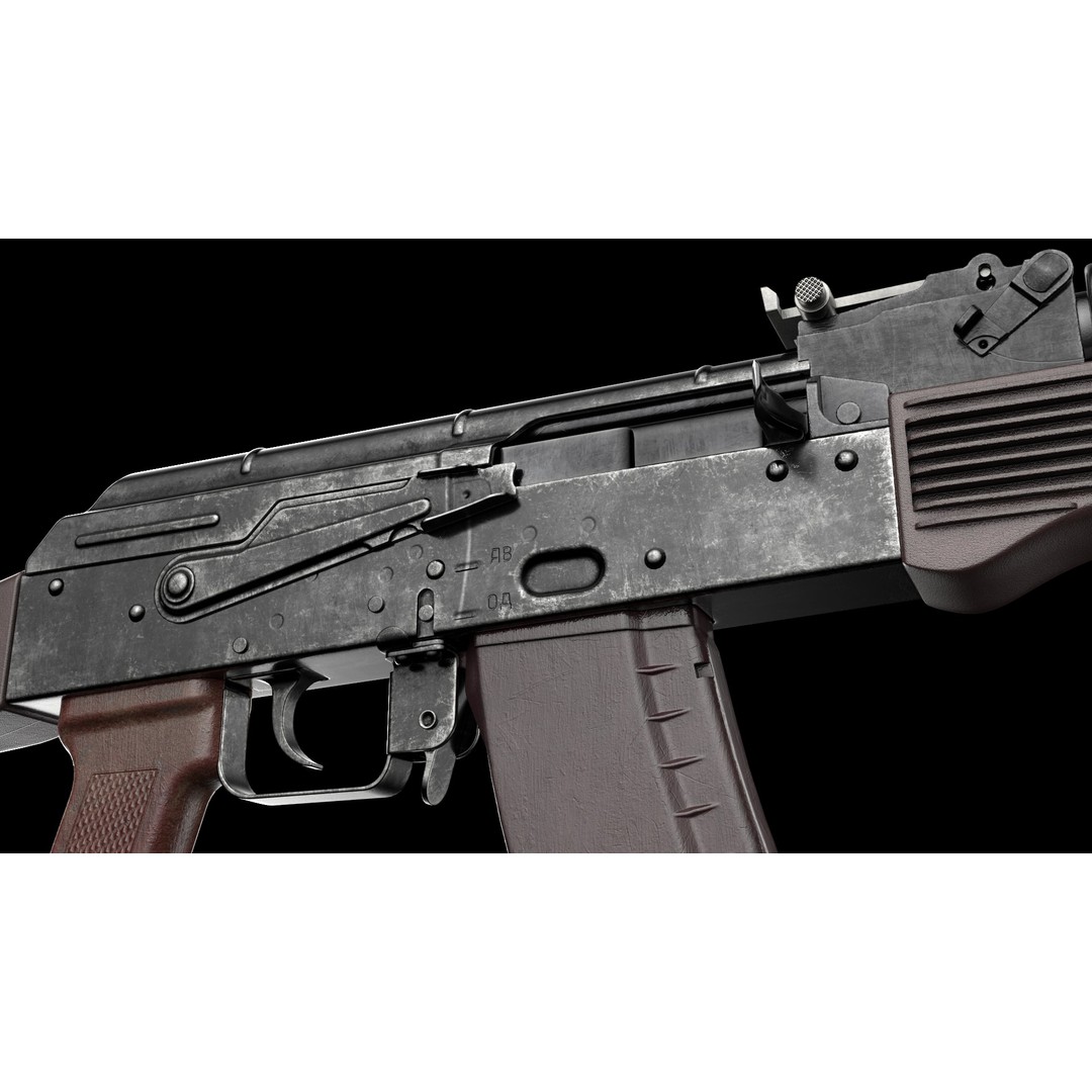 AK-74 Late 3D Model – Low Poly Game Ready Assault Rifle, FBX - View 10