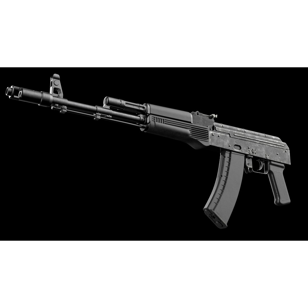 AK-74 Late 3D Model – Low Poly Game Ready Assault Rifle, FBX - View 14