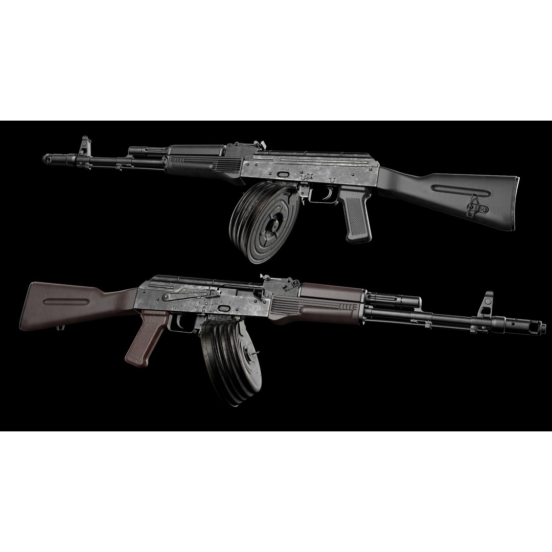 AK-74 Late 3D Model – Low Poly Game Ready Assault Rifle, FBX - View 16