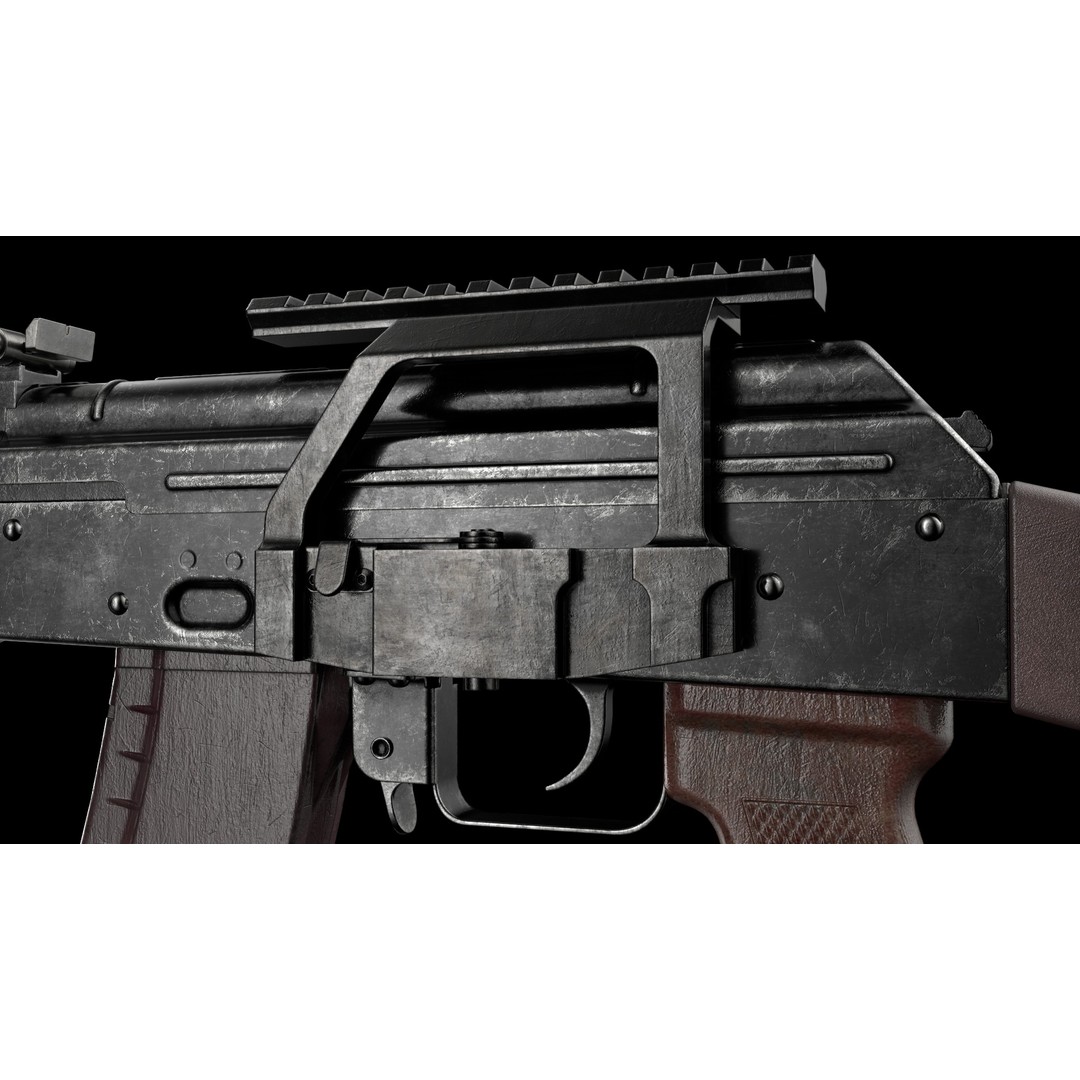 AK-74 Late 3D Model – Low Poly Game Ready Assault Rifle, FBX - View 19