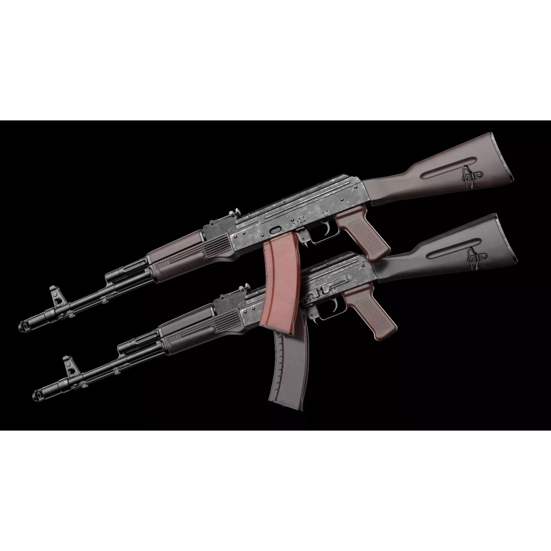 AK-74 Late 3D Model – Low Poly Game Ready Assault Rifle, FBX - View 2