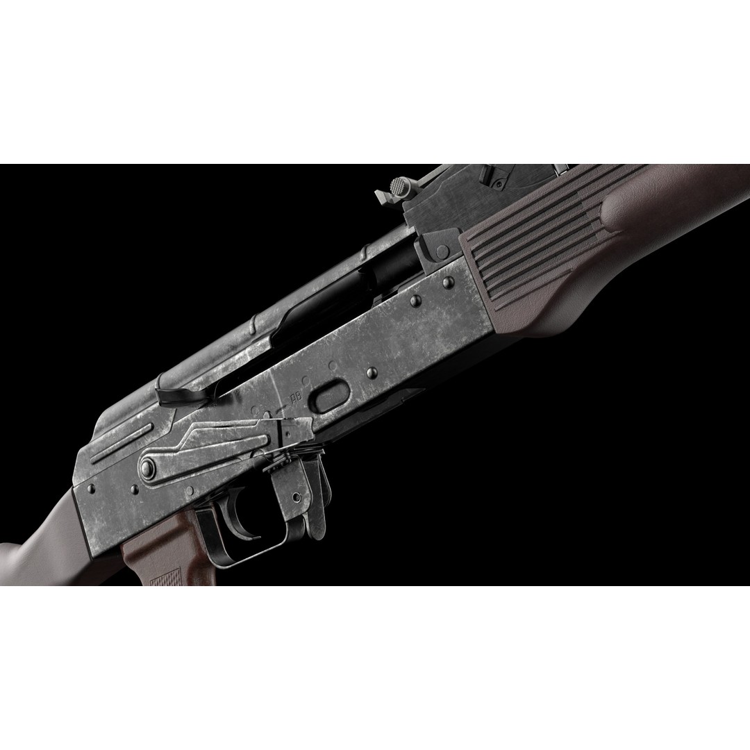 AK-74 Late 3D Model – Low Poly Game Ready Assault Rifle, FBX - View 21