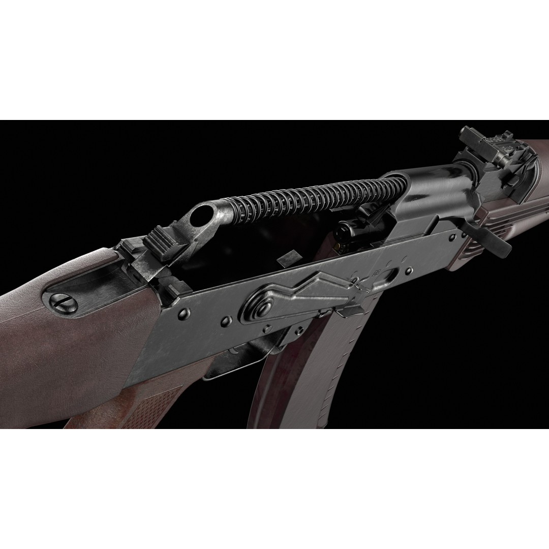 AK-74 Late 3D Model – Low Poly Game Ready Assault Rifle, FBX - View 22