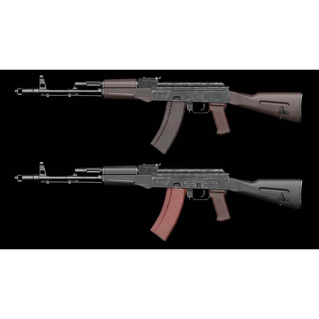 AK-74 Late 3D Model – Low Poly Game Ready Assault Rifle, FBX - View 3
