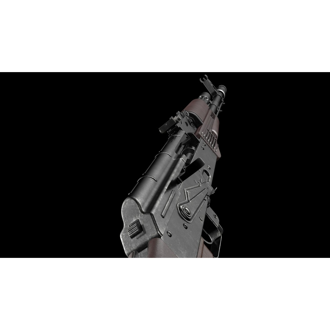 AK-74 Late 3D Model – Low Poly Game Ready Assault Rifle, FBX - View 31