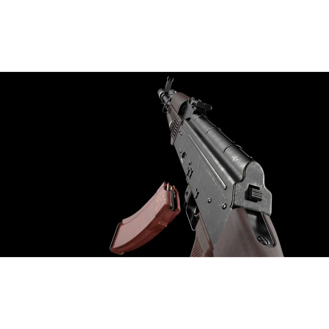 AK-74 Late 3D Model – Low Poly Game Ready Assault Rifle, FBX - View 32