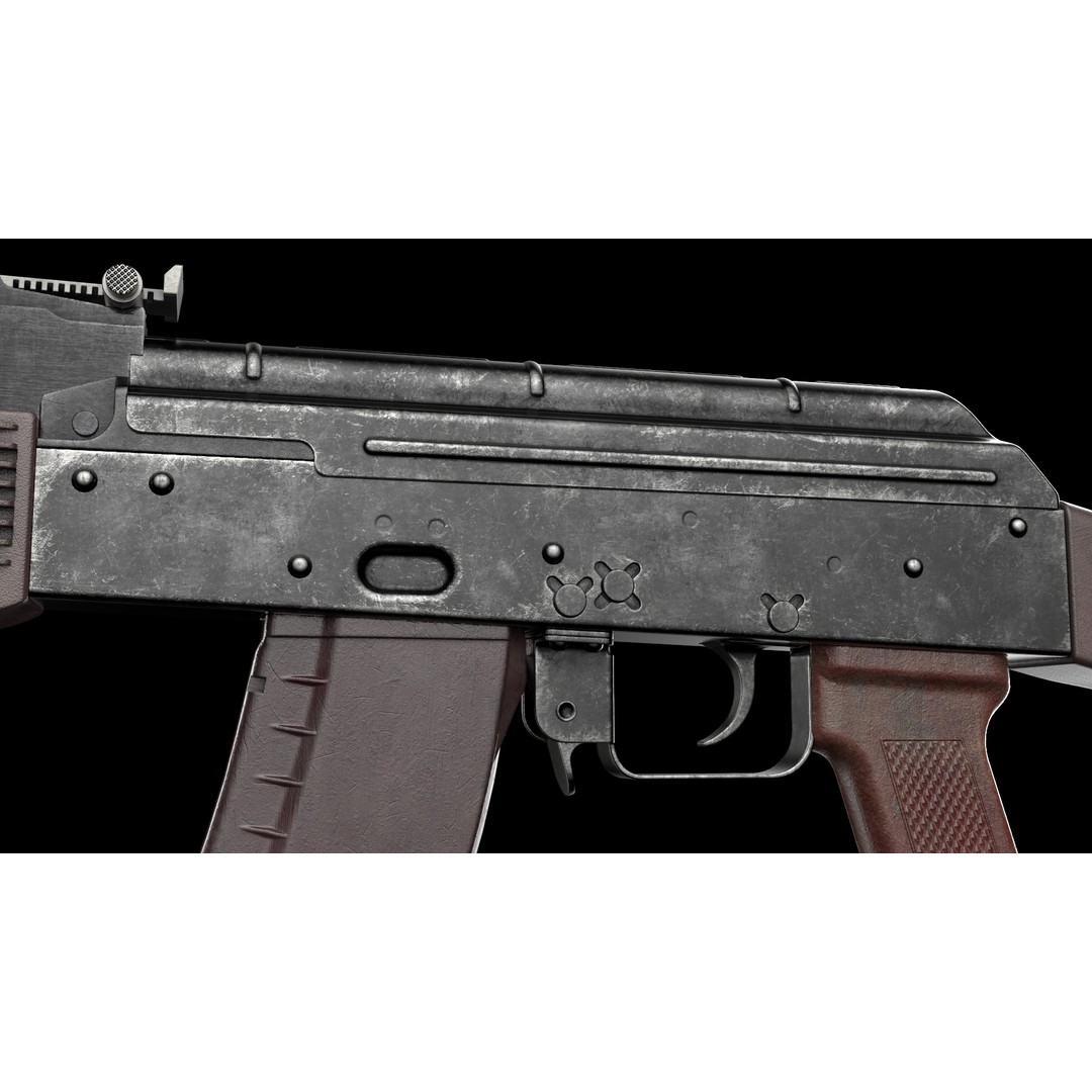 AK-74 Late 3D Model – Low Poly Game Ready Assault Rifle, FBX - View 5