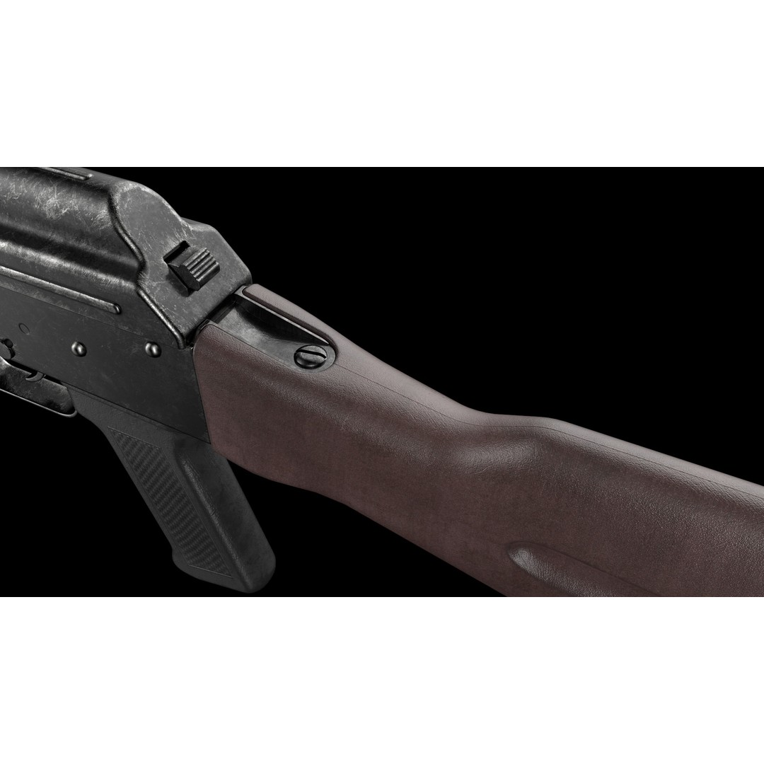 AK-74 Late 3D Model – Low Poly Game Ready Assault Rifle, FBX - View 6