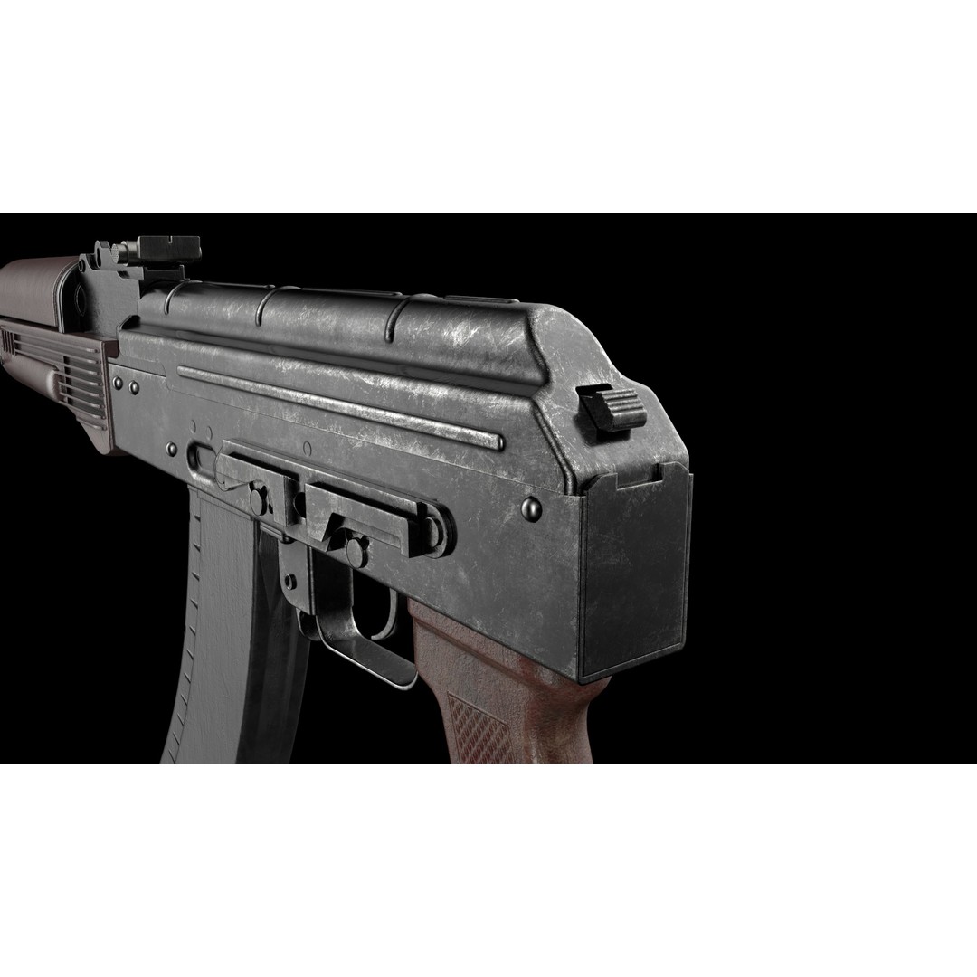 AK-74 Late 3D Model – Low Poly Game Ready Assault Rifle, FBX - View 9
