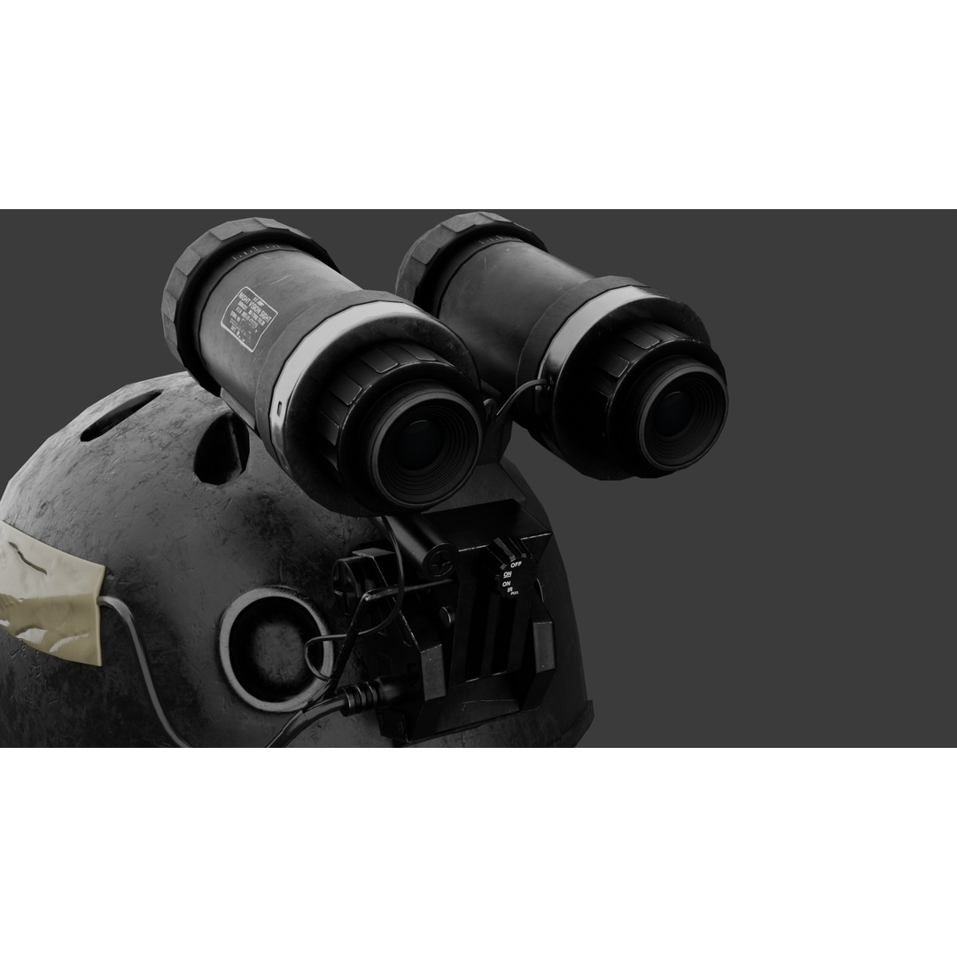Delta Force Night Vision Helmet 3D Model – Low Poly Game Asset, FBX - View 12