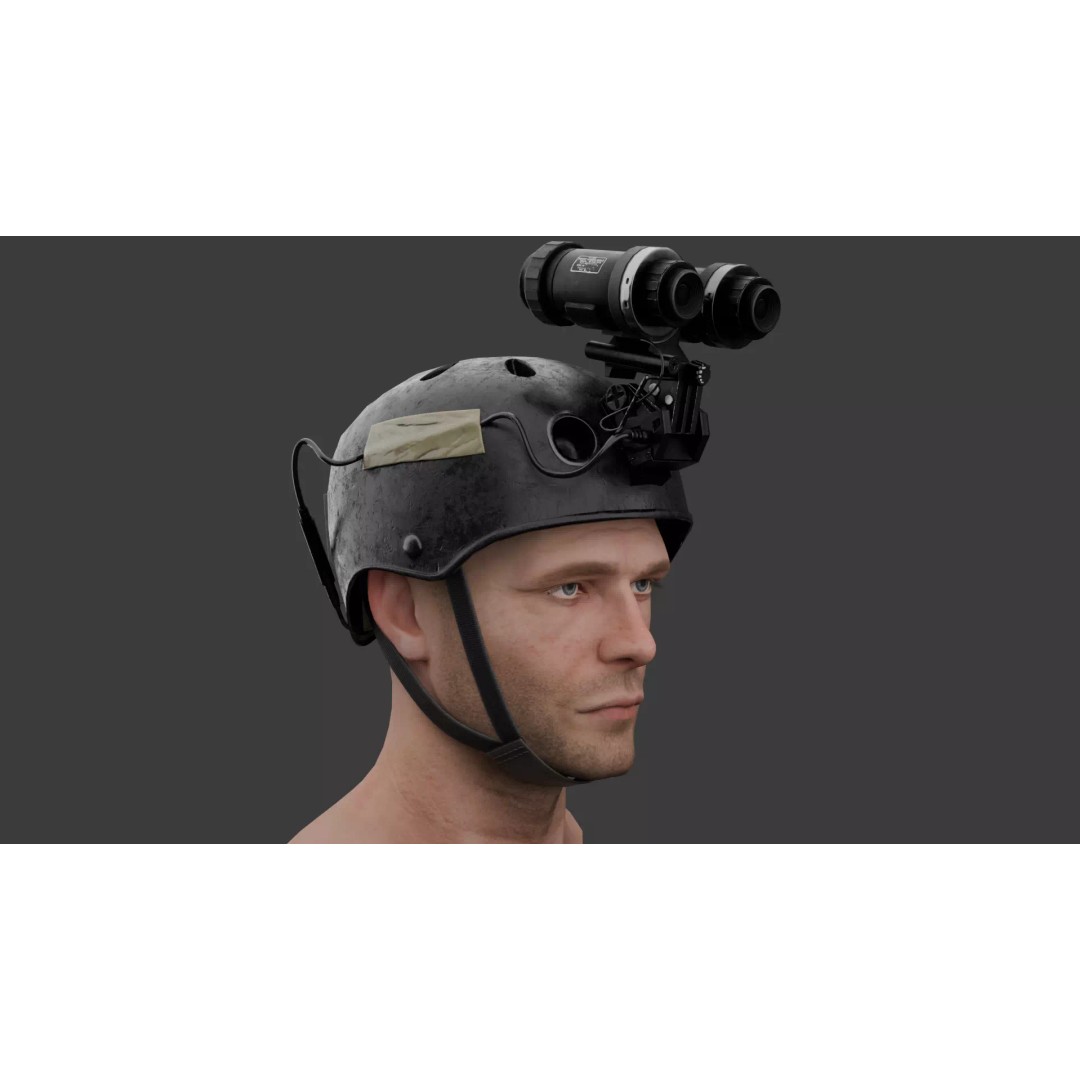 Delta Force Night Vision Helmet 3D Model – Low Poly Game Asset, FBX - View 2