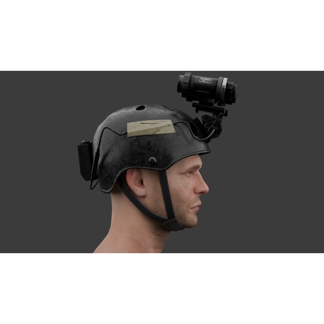 Delta Force Night Vision Helmet 3D Model – Low Poly Game Asset, FBX - View 3