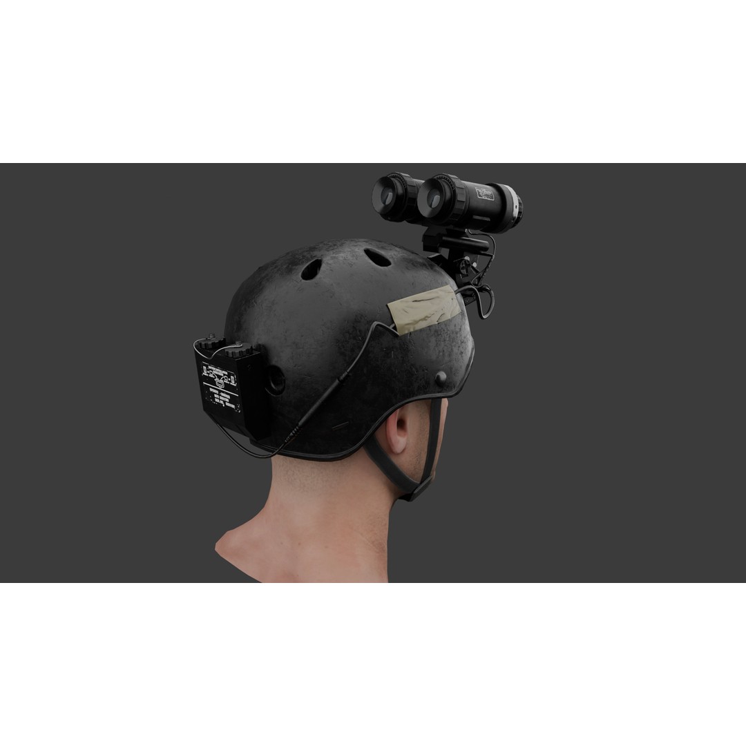 Delta Force Night Vision Helmet 3D Model – Low Poly Game Asset, FBX - View 4
