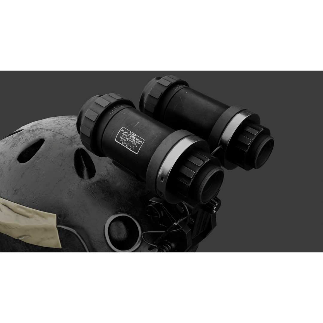 Delta Force Night Vision Helmet 3D Model – Low Poly Game Asset, FBX - View 5