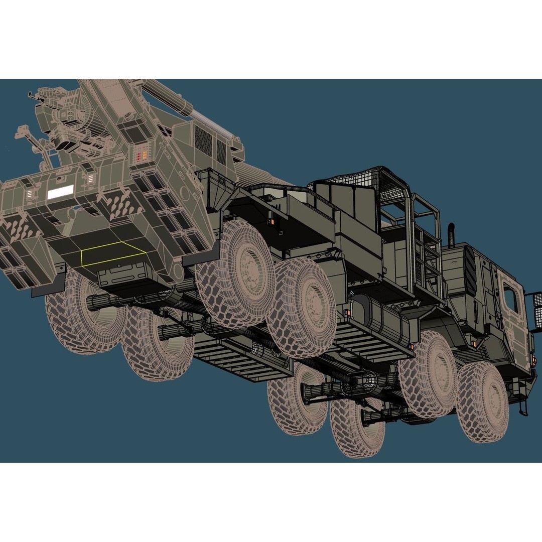 JGSDF Type 19 155mm Wheeled Self-Propelled Howitzer 3D Model – Game-Ready PBR Asset, FBX, OBJ - View 12