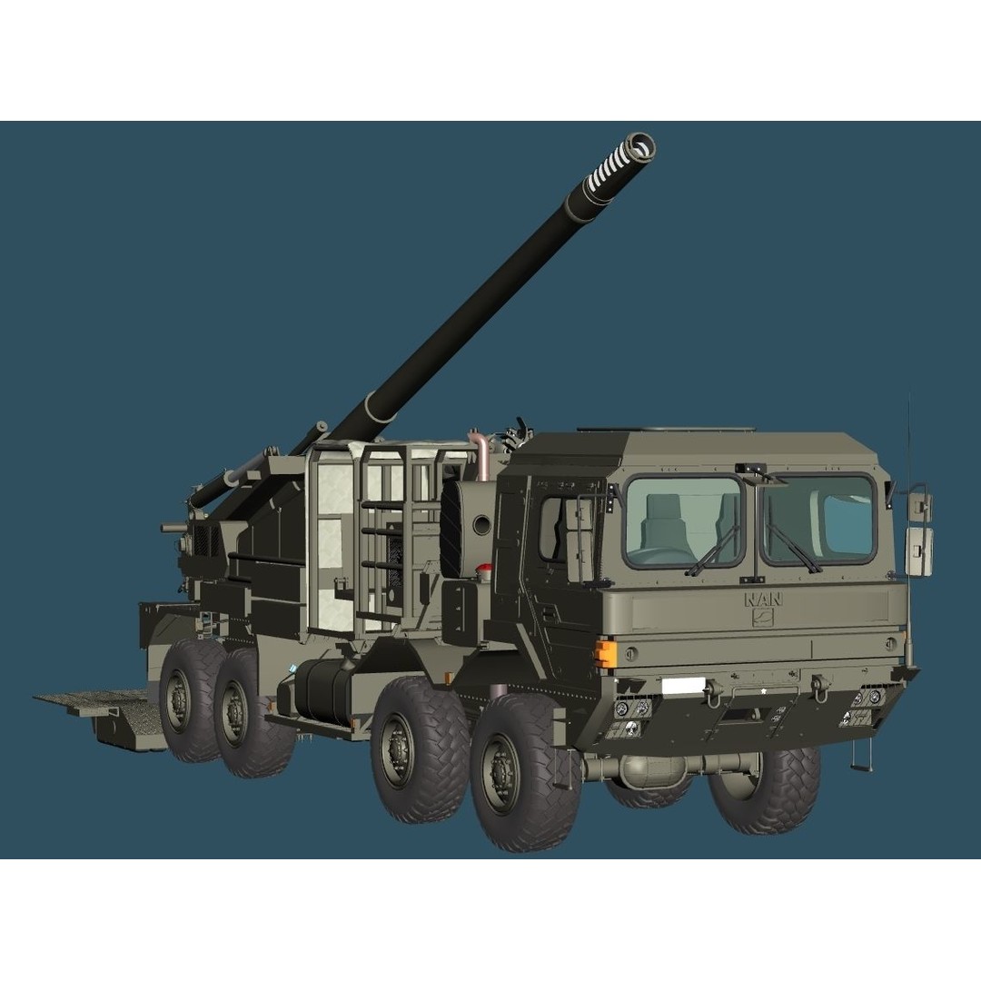 JGSDF Type 19 155mm Wheeled Self-Propelled Howitzer 3D Model – Game-Ready PBR Asset, FBX, OBJ - View 13