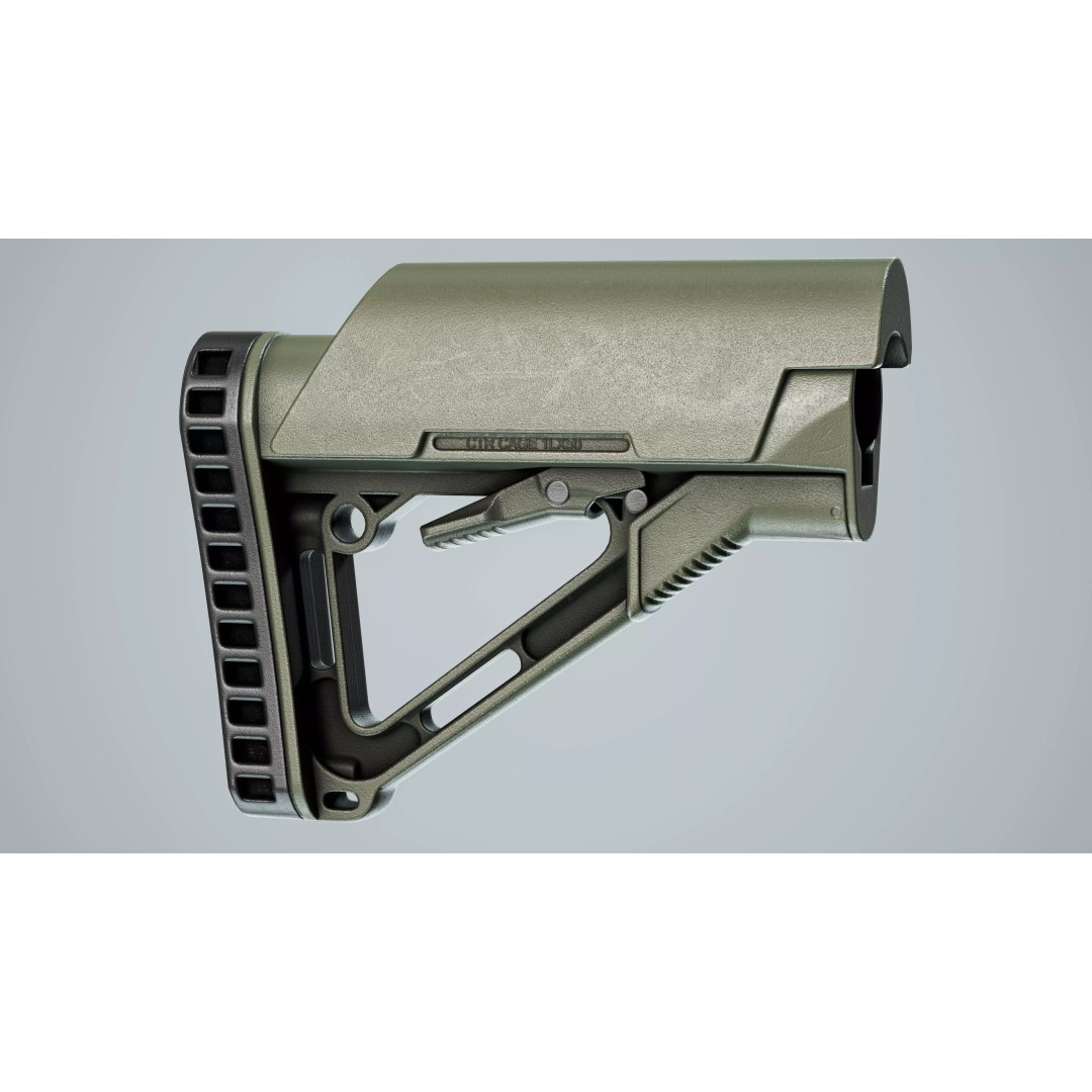 AR15 Stock 3D Model – Low Poly Game-Ready Asset, FBX & OBJ - View 10