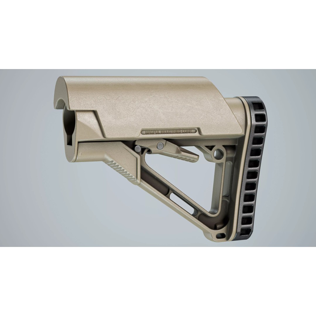 AR15 Stock 3D Model – Low Poly Game-Ready Asset, FBX & OBJ - View 14