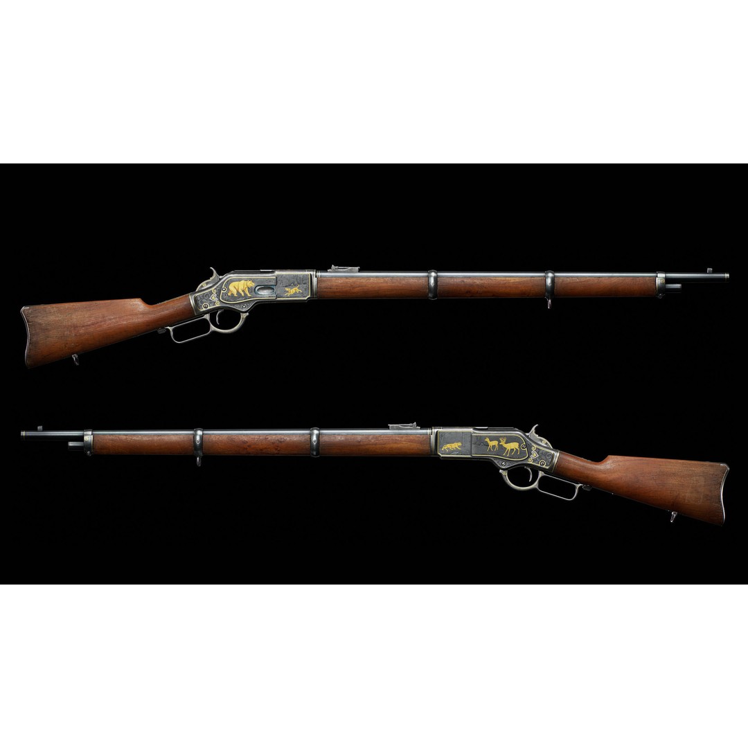 Winchester 1873 Musket 3D Model – Low Poly Game-Ready Asset, FBX - View 11