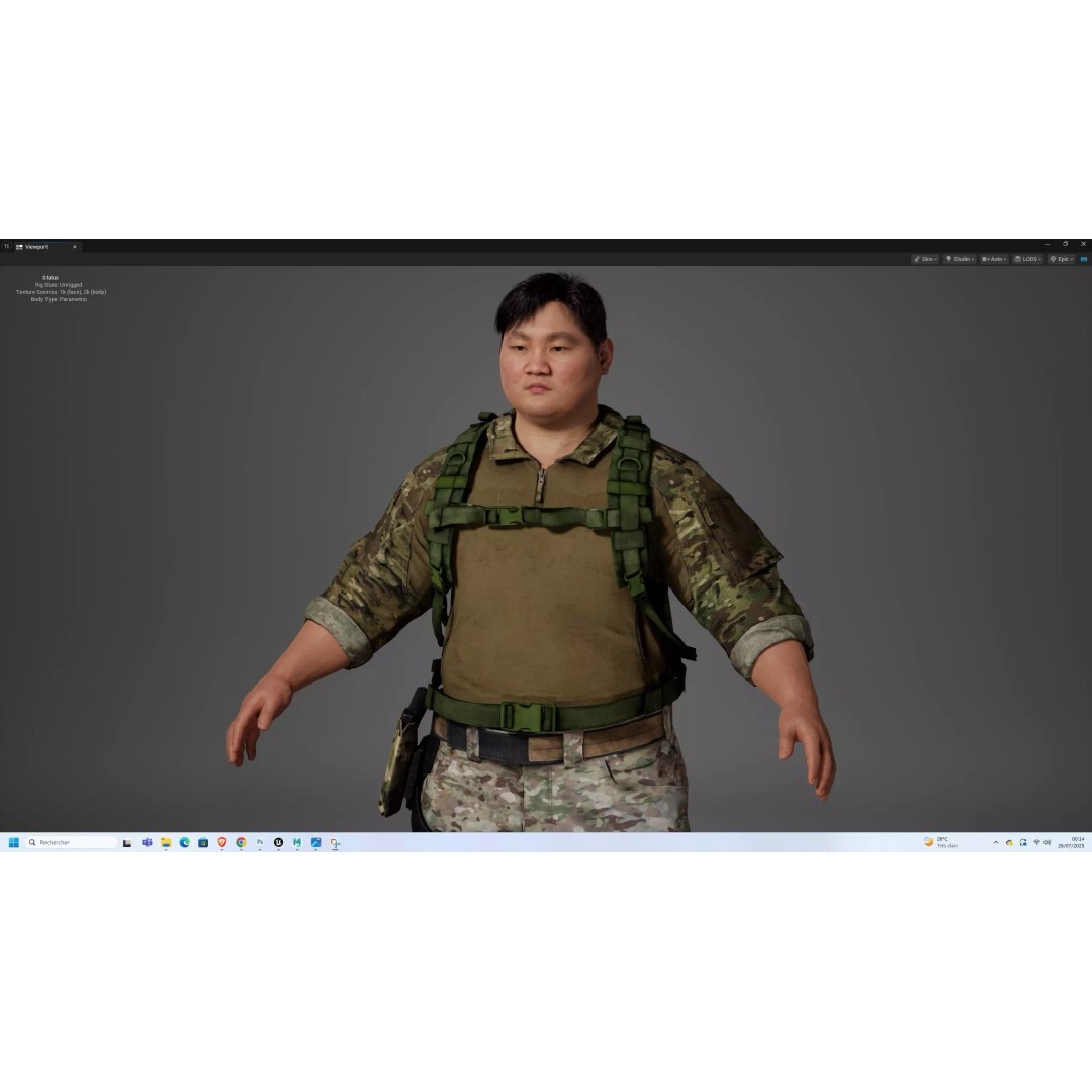 Military Tactical Assault Pack 3D Model – Low Poly Olive Drab Backpack, FBX - View 13
