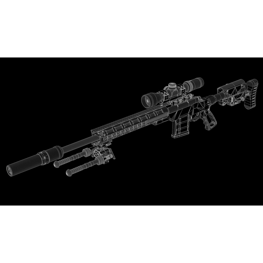 Remington M700 Tactical Sniper Rifle 3D Model – Low-Poly Game Asset, FBX