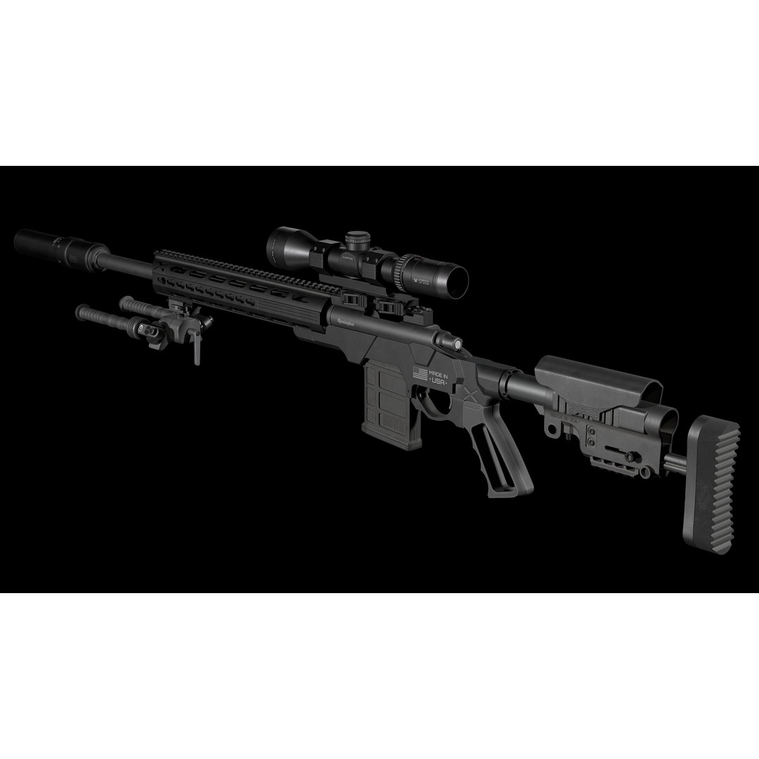 Remington M700 Tactical Sniper Rifle 3D Model – Low-Poly Game Asset, FBX - View 11