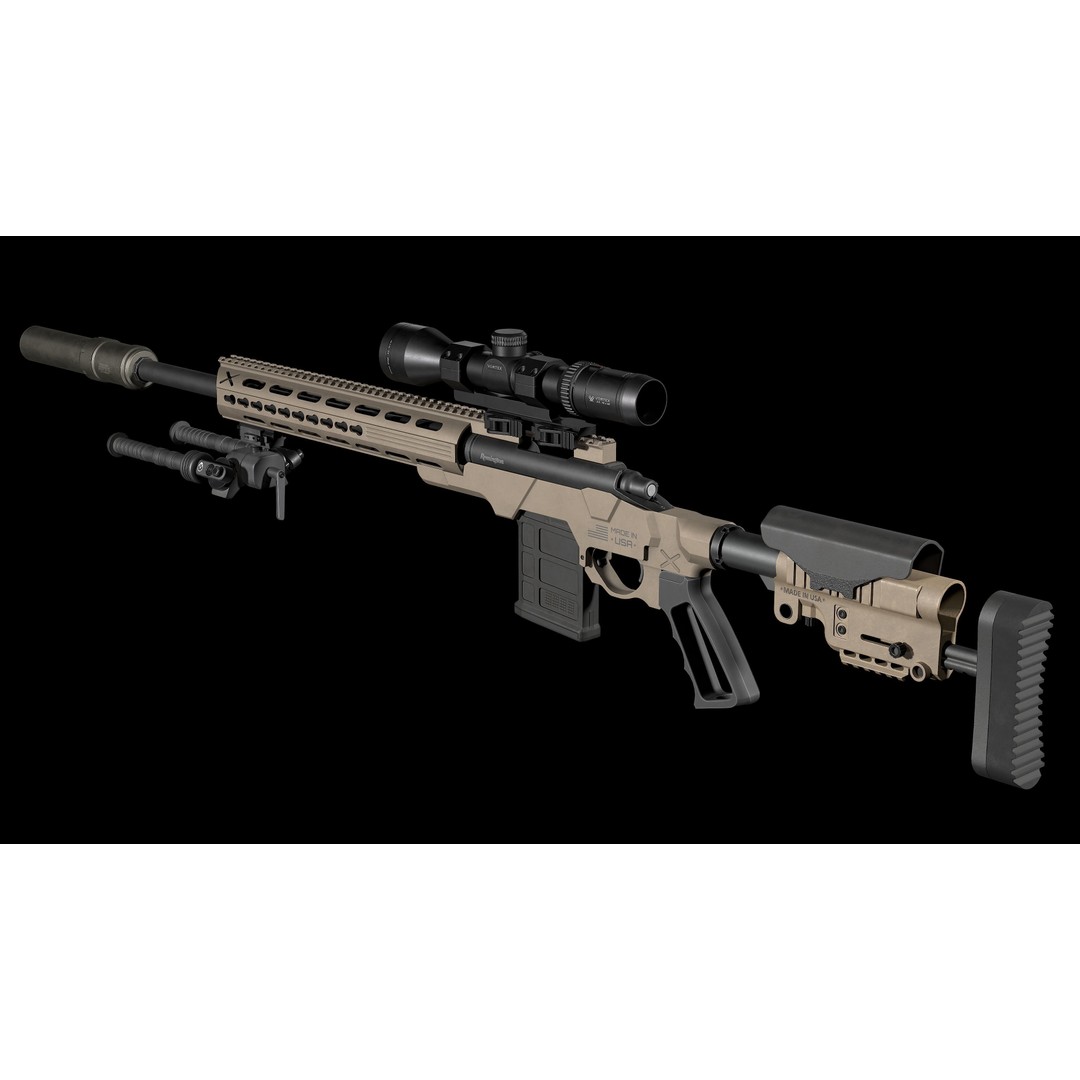 Remington M700 Tactical Sniper Rifle 3D Model – Low-Poly Game Asset, FBX - View 12