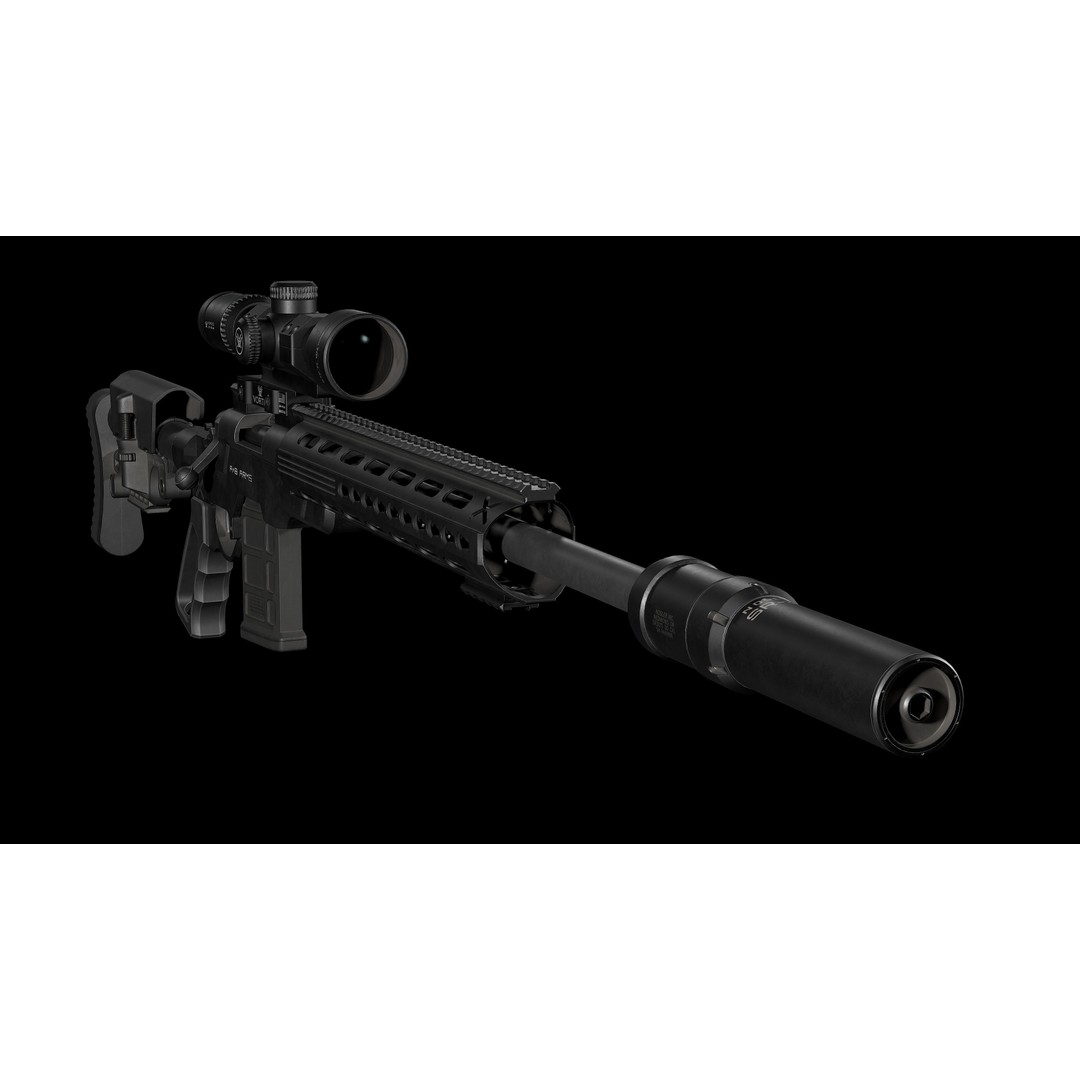 Remington M700 Tactical Sniper Rifle 3D Model – Low-Poly Game Asset, FBX - View 27