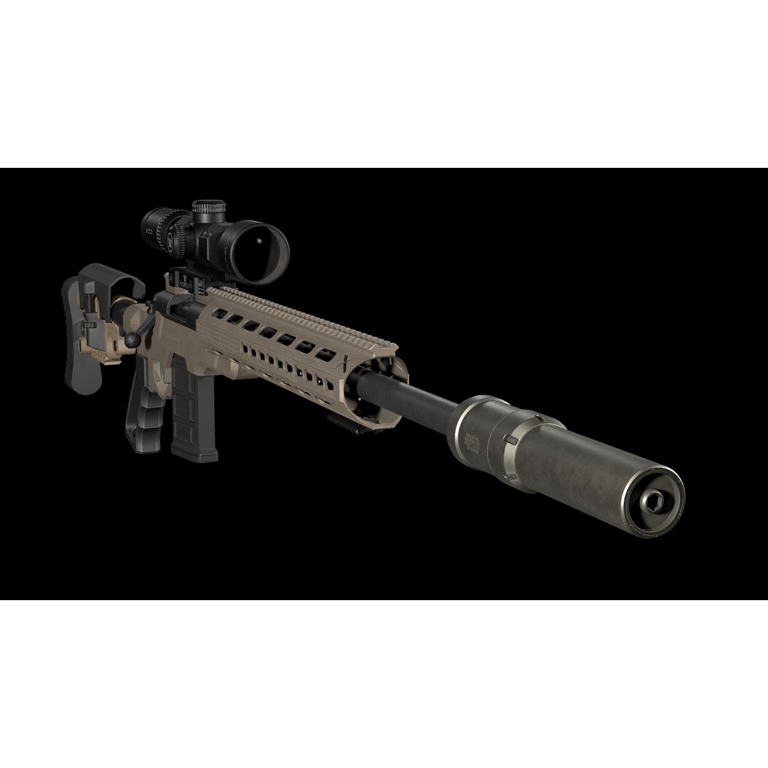 Remington M700 Tactical Sniper Rifle 3D Model – Low-Poly Game Asset, FBX - View 28