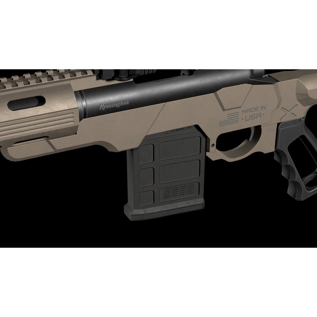 Remington M700 Tactical Sniper Rifle 3D Model – Low-Poly Game Asset, FBX - View 39