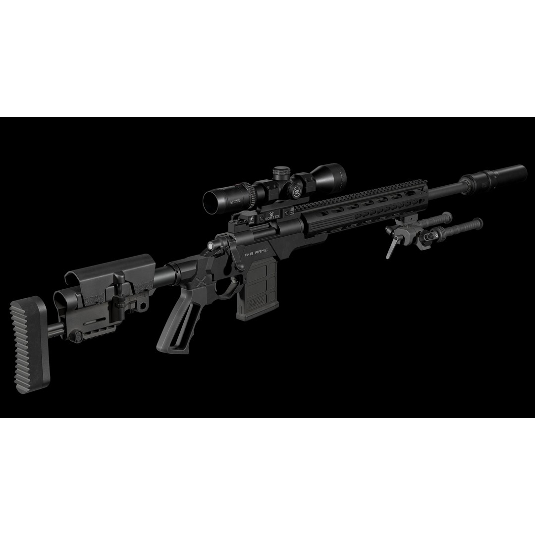 Remington M700 Tactical Sniper Rifle 3D Model – Low-Poly Game Asset, FBX - View 9