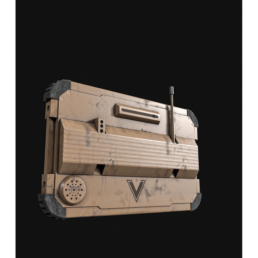 Military Tablet Phone 3D Model – Low Poly Game Asset, PBR Textures - View 4