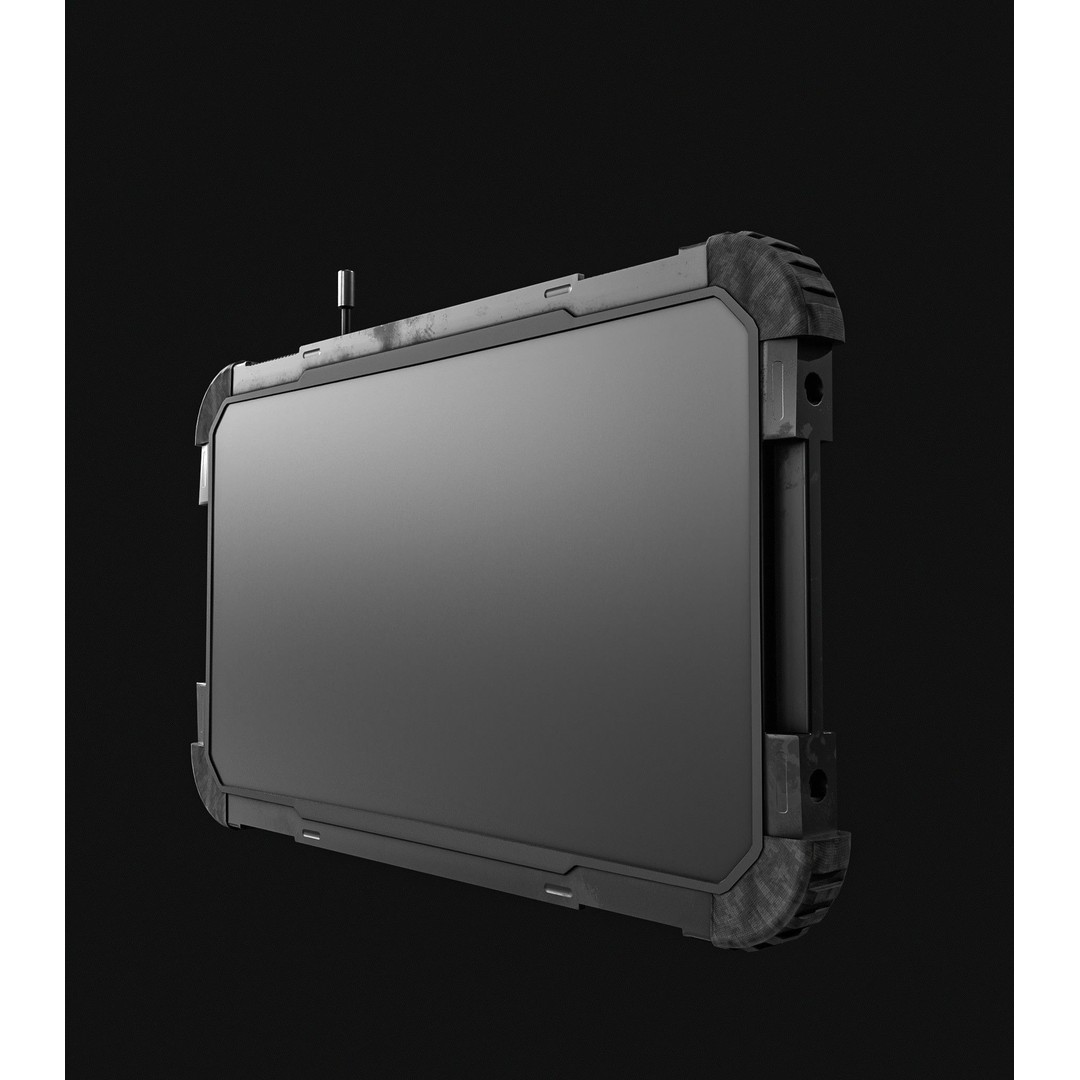 Military Tablet Phone 3D Model – Low Poly Game Asset, PBR Textures - View 6