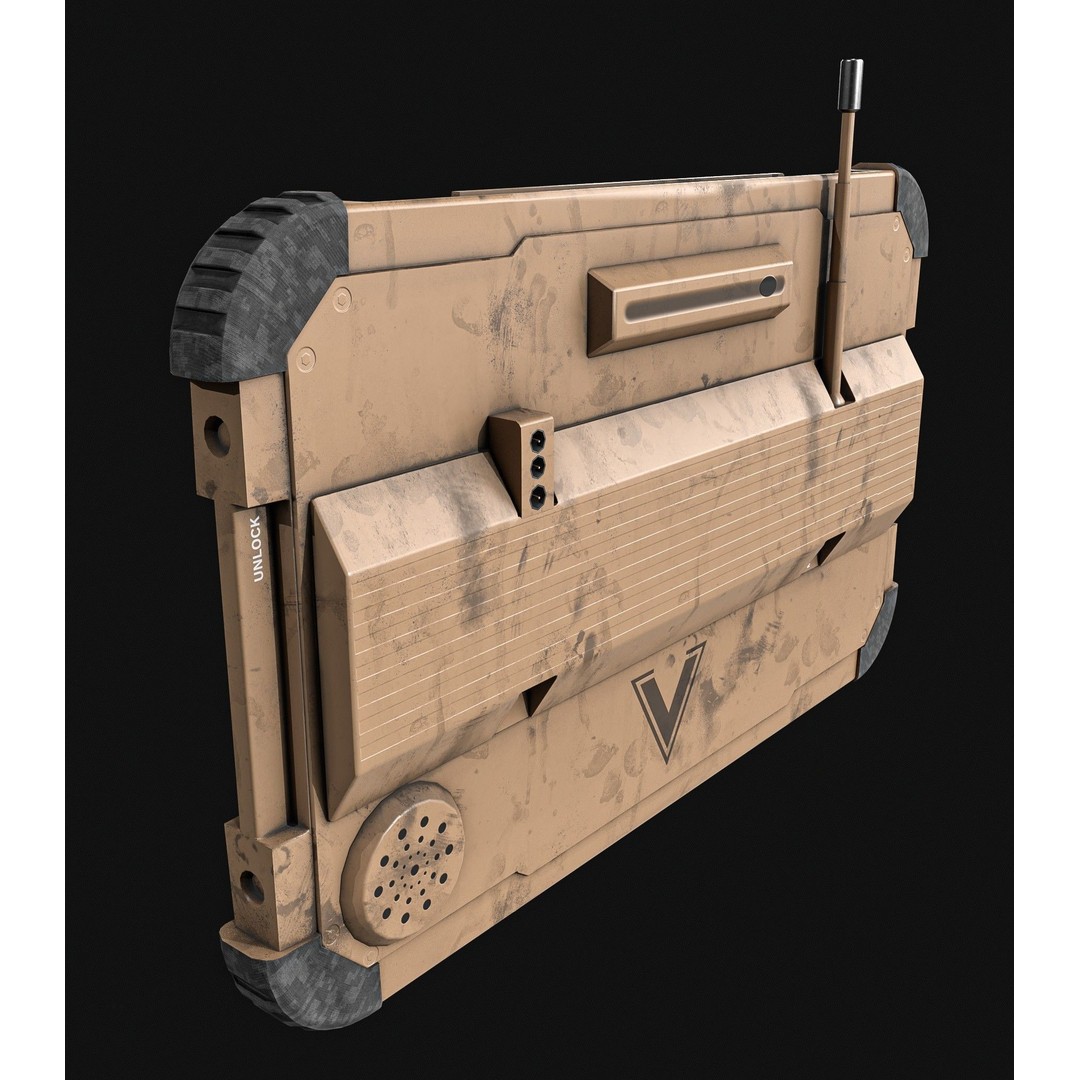 Military Tablet Phone 3D Model – Low Poly Game Asset, PBR Textures - View 8