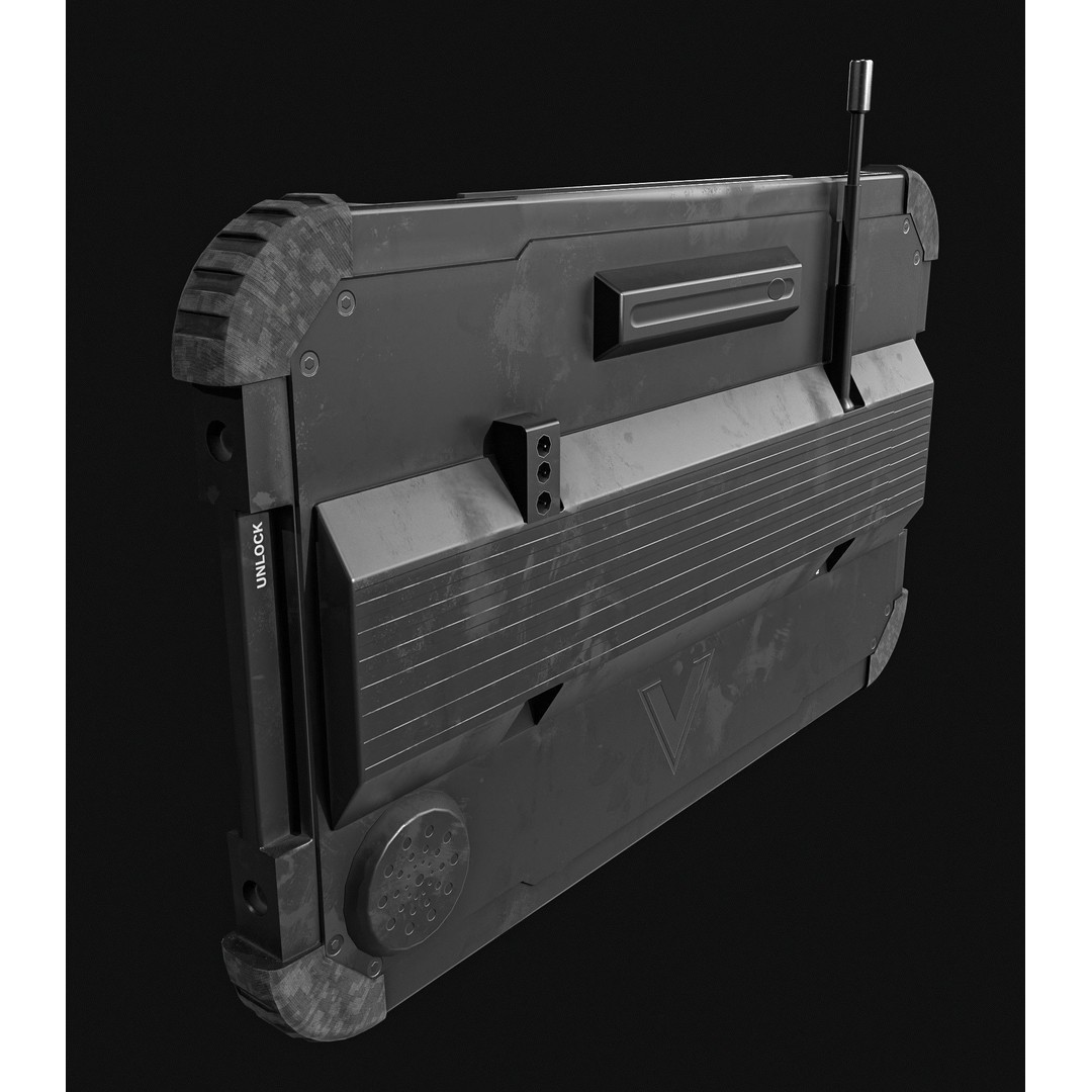 Military Tablet Phone 3D Model – Low Poly Game Asset, PBR Textures - View 9