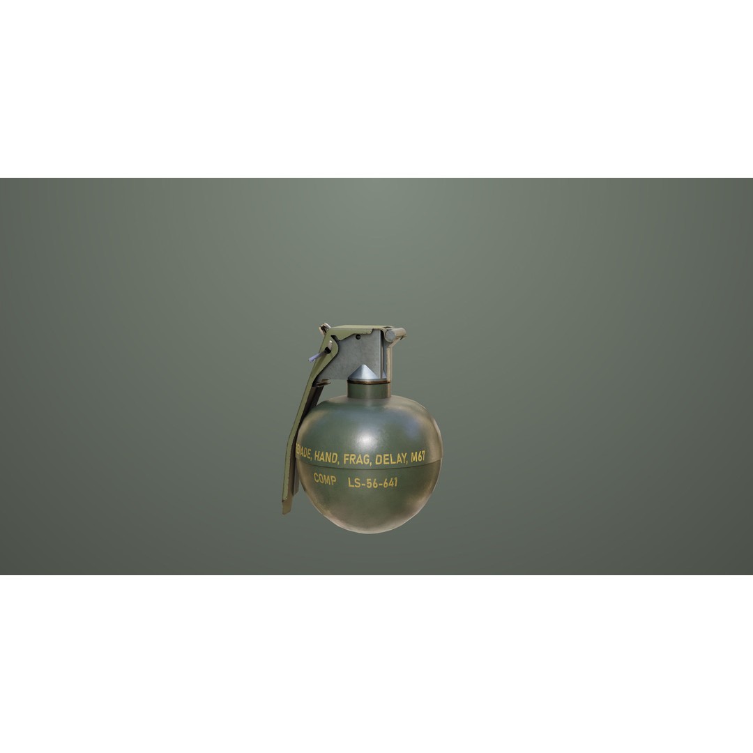 Fragmentation Grenades 3D Model – Low Poly PBR Game Asset, FBX - View 13