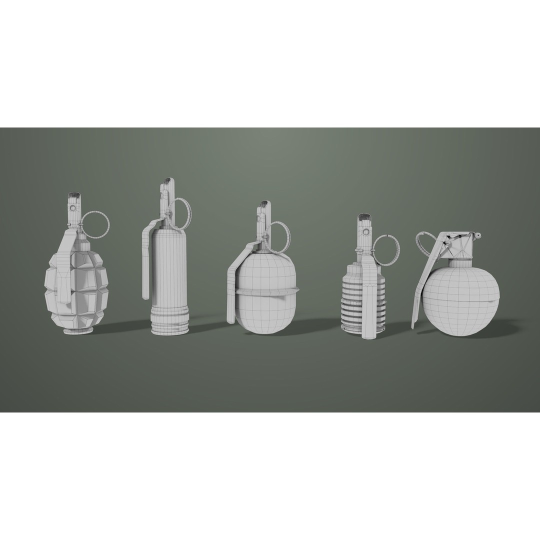 Fragmentation Grenades 3D Model – Low Poly PBR Game Asset, FBX - View 29