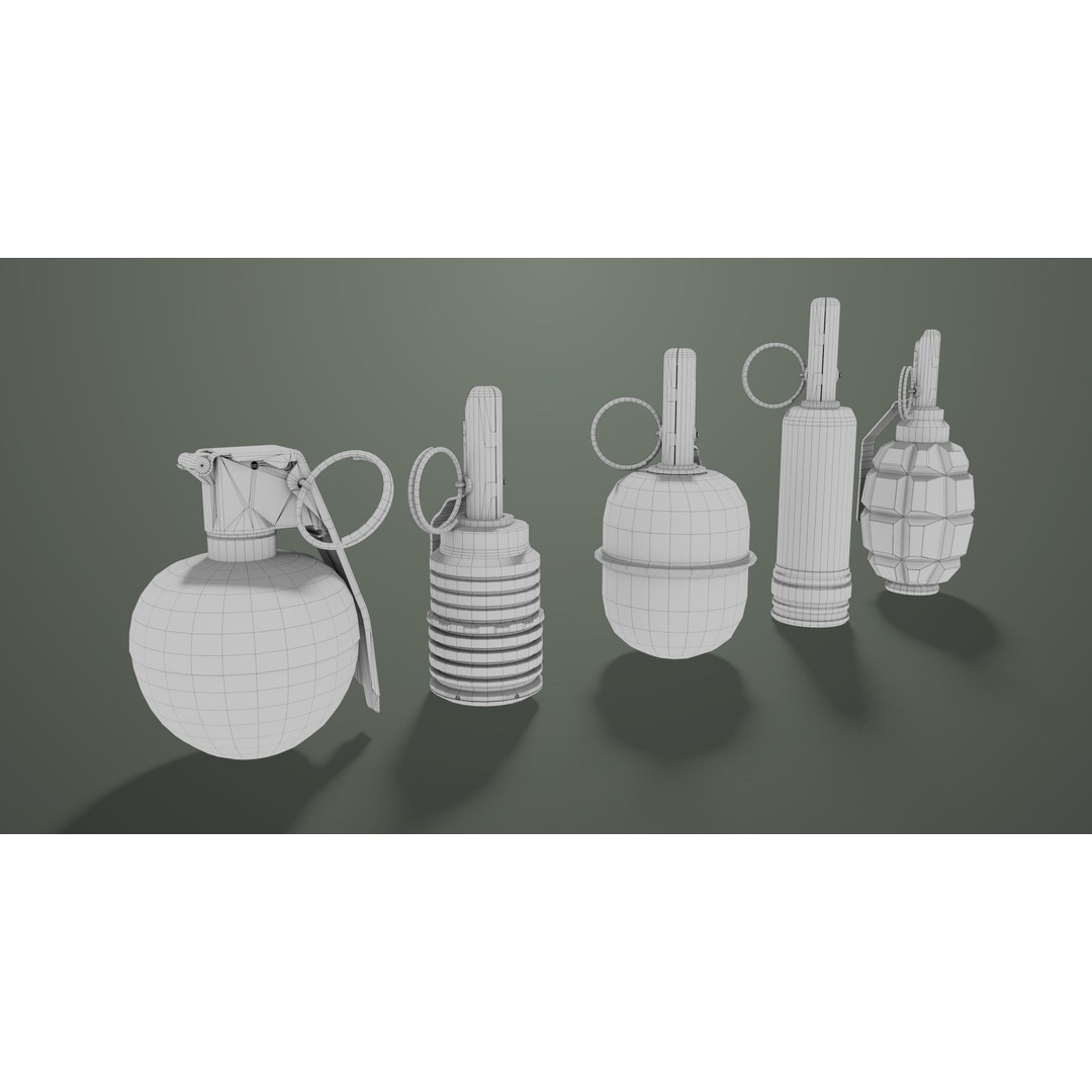 Fragmentation Grenades 3D Model – Low Poly PBR Game Asset, FBX - View 33