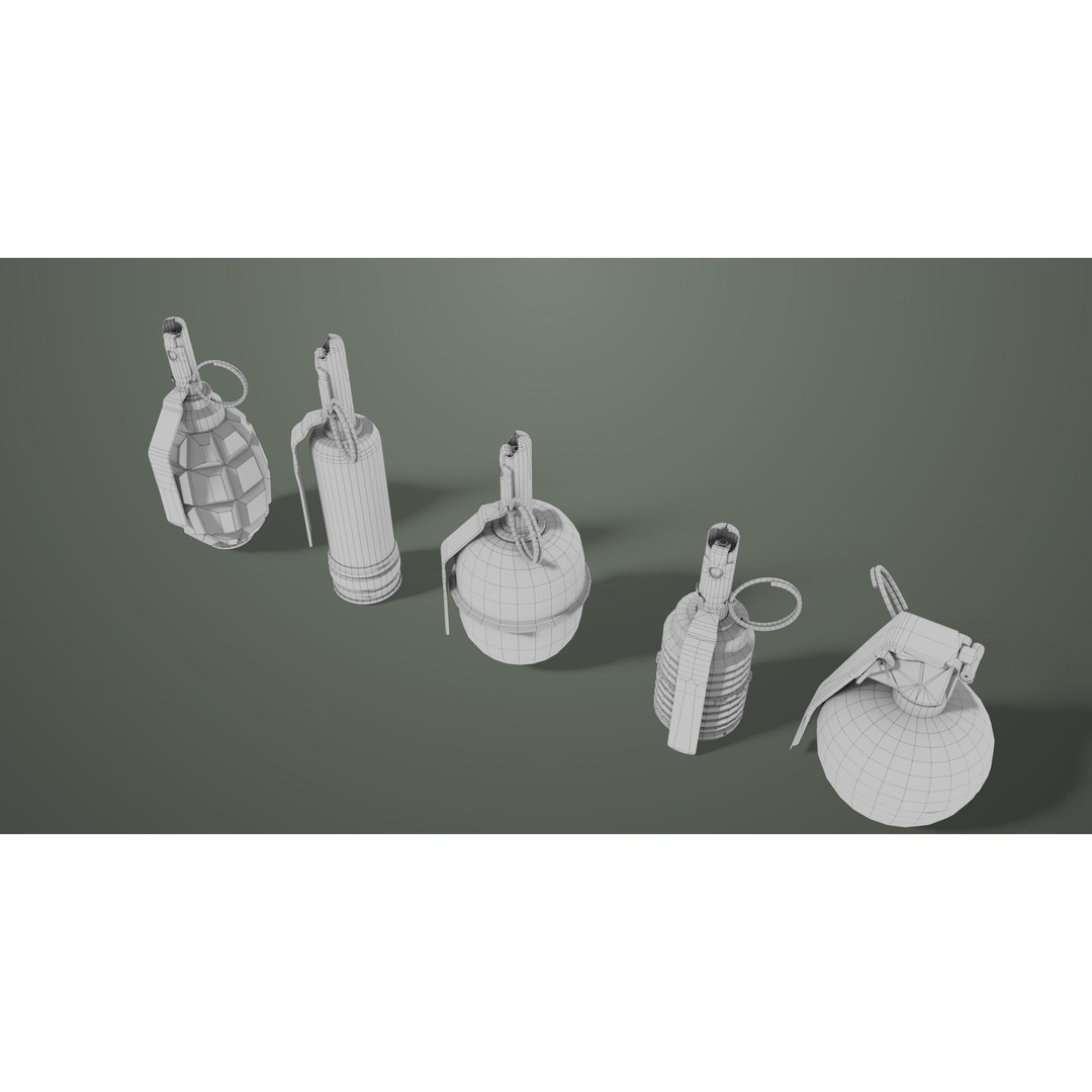 Fragmentation Grenades 3D Model – Low Poly PBR Game Asset, FBX - View 34