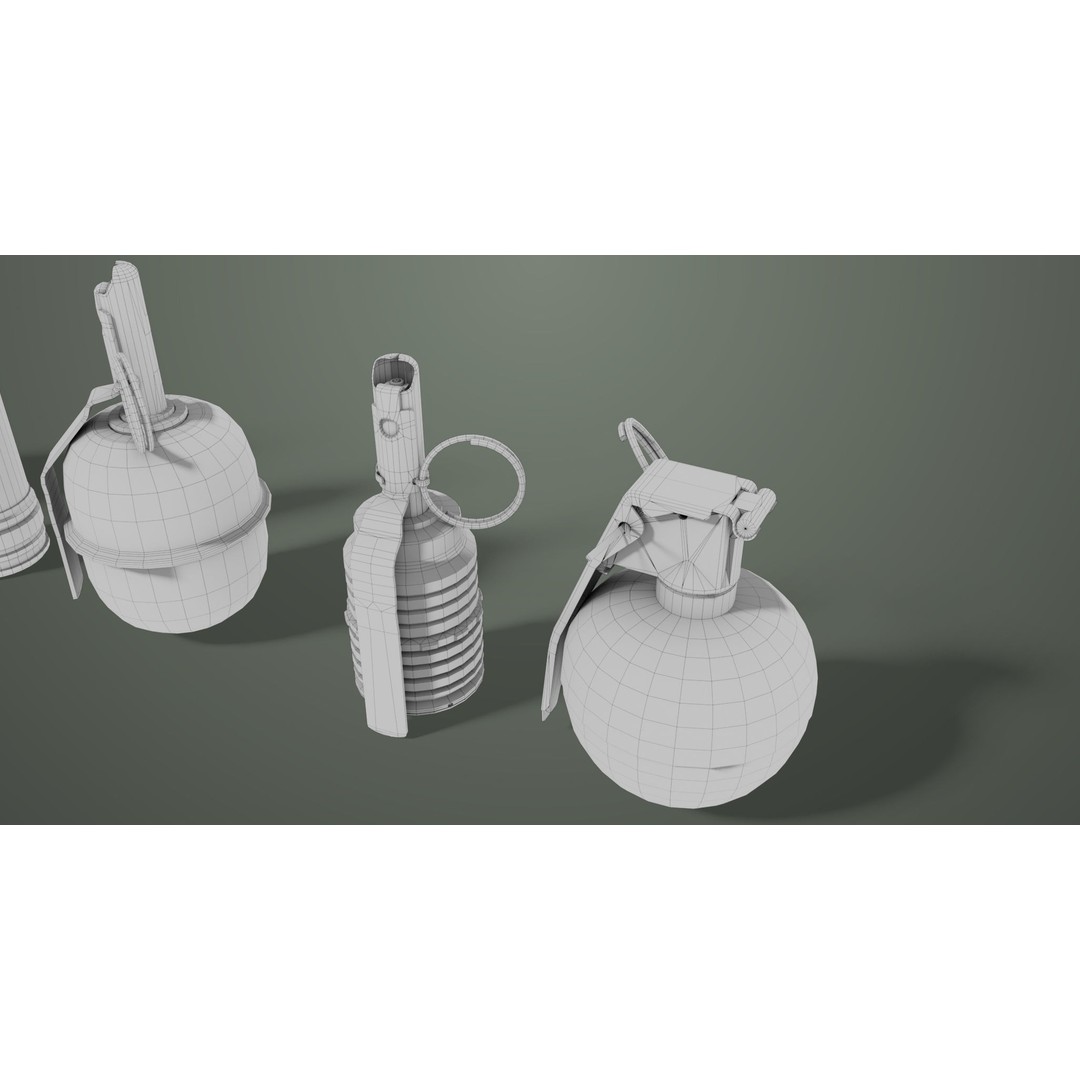 Fragmentation Grenades 3D Model – Low Poly PBR Game Asset, FBX - View 36