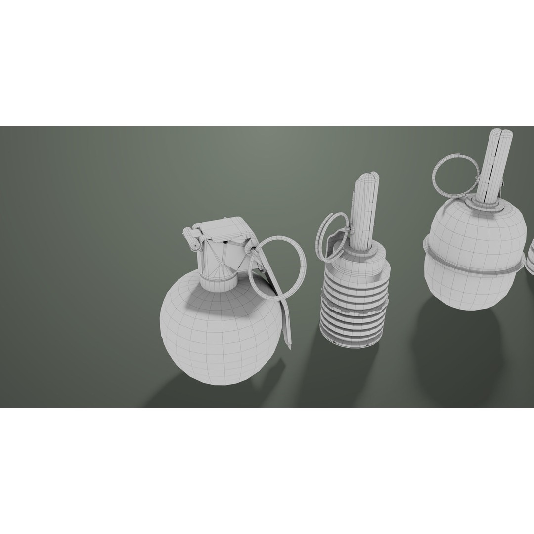 Fragmentation Grenades 3D Model – Low Poly PBR Game Asset, FBX - View 37