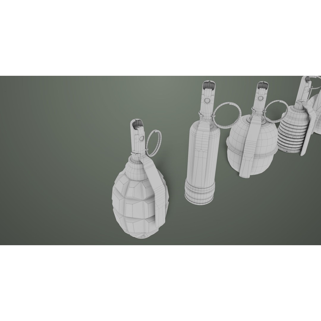 Fragmentation Grenades 3D Model – Low Poly PBR Game Asset, FBX - View 38