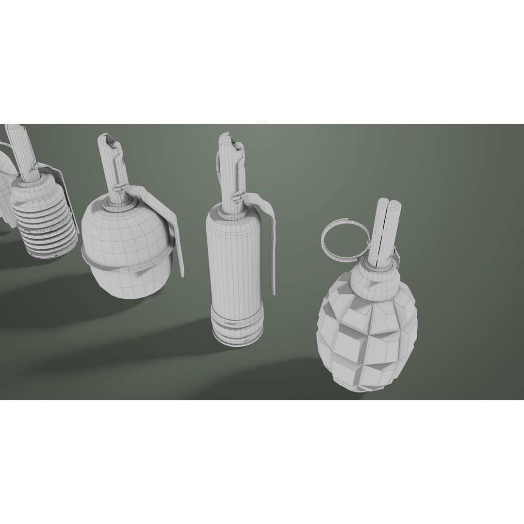 Fragmentation Grenades 3D Model – Low Poly PBR Game Asset, FBX - View 39