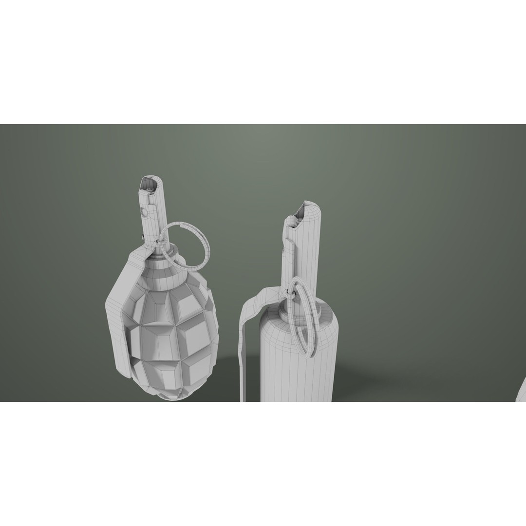 Fragmentation Grenades 3D Model – Low Poly PBR Game Asset, FBX - View 40